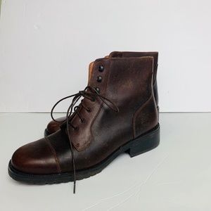 Timberland Brown Leather Lace Up Ankle Boots